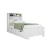 Cama 1 Plaza Con 2 Cajones Y Estanteria Blanco en Blanco - Dormitorio, Uruguay | Soy Hogar, vista 2 de 8