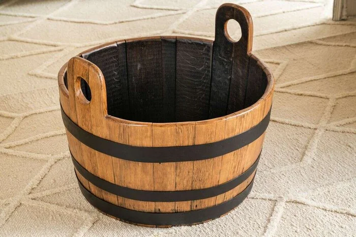 CANASTO MULTIFUNCION - BARRIL DE ROBLE ANTIGUO en Marrón - Canastos, Uruguay | La Iberica, vista 2