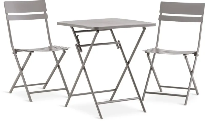 Set de balcón ABORG 60x60 color arena oscuro en Gris - Muebles para el exterior, Uruguay | JYSK