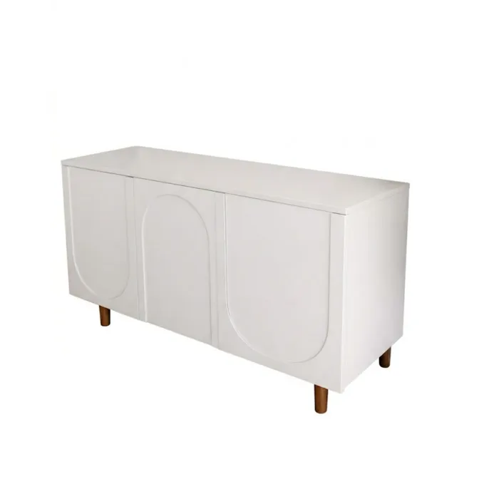 Aparador Buffet Arco 120 cm – Blanco en Madera natural, Uruguay | Berna home