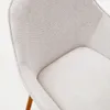 Silla Aleli de chenilla beige y patas de madera maciza de fresno con acabado nogal en Beige - Sillas, Uruguay | Kavehome, vista 6 de 10