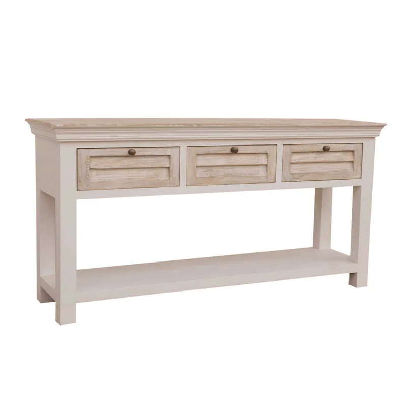 Consola Madera-de-mango Natural-beige Costa Natural Blanco en Beige - Mesas de living, Uruguay | Divino, vista 3