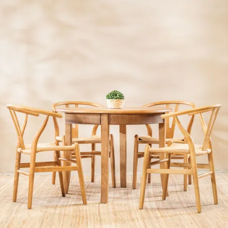 Juego De Comedor Elm + 4 Ellie Teca - Mesas de comedor, Uruguay | Aihaus