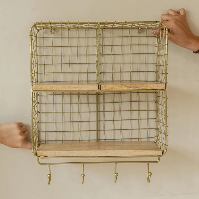 Estante de pared Square en Dorado - Percheros y colgadores, Uruguay | De Arcos