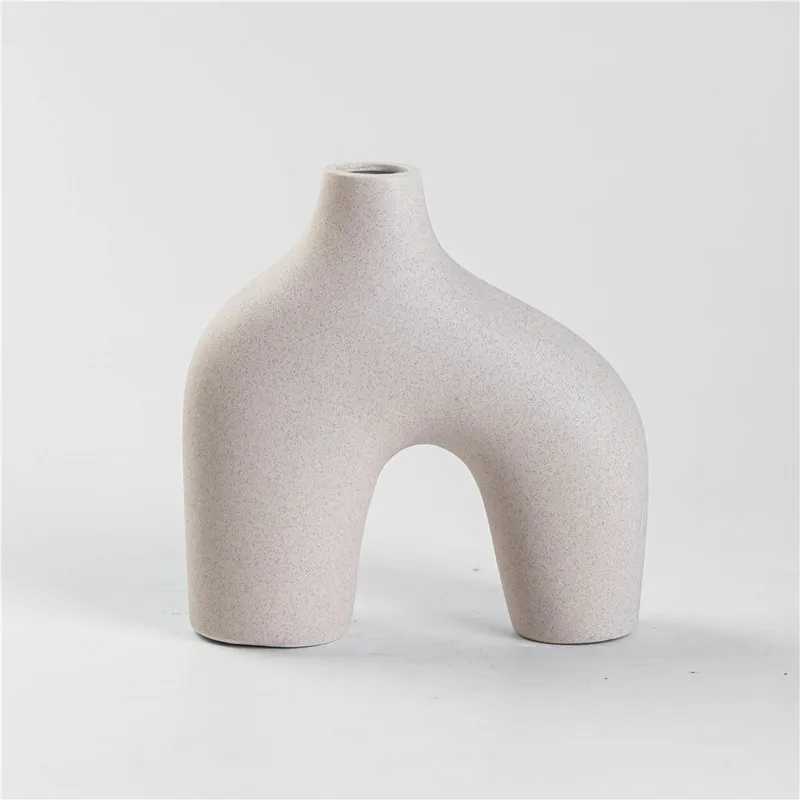 FLORERO CERAMICA 18x8x18CM ARCO BLANCO en Blanco - Jarrones, Uruguay | Decohogar