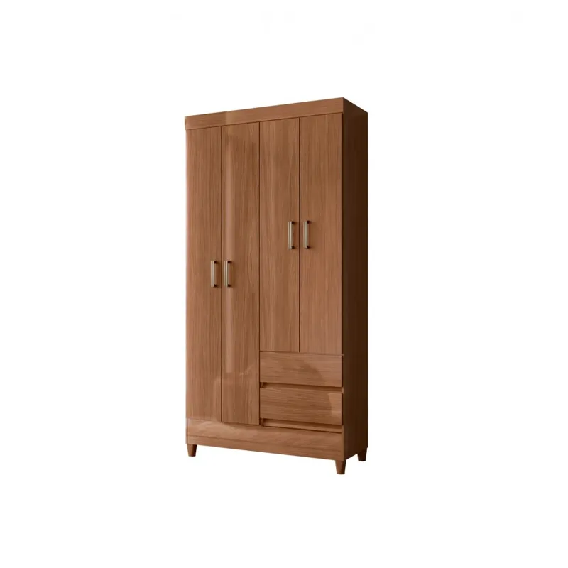 Ropero 4 puertas 2 cajones - Terminación Jequitibá - Linea Fit en Marrón - Roperos y placares, Uruguay | Rústico Hogar