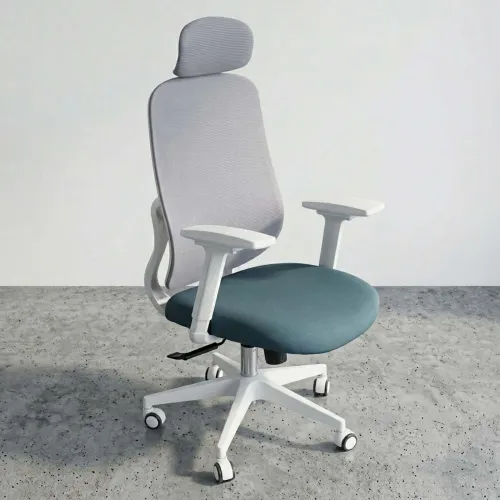 Silla De Oficina Malla Blanco Damasco en Multicolor - Escritorios y sillas de escritorio, Uruguay | Divino