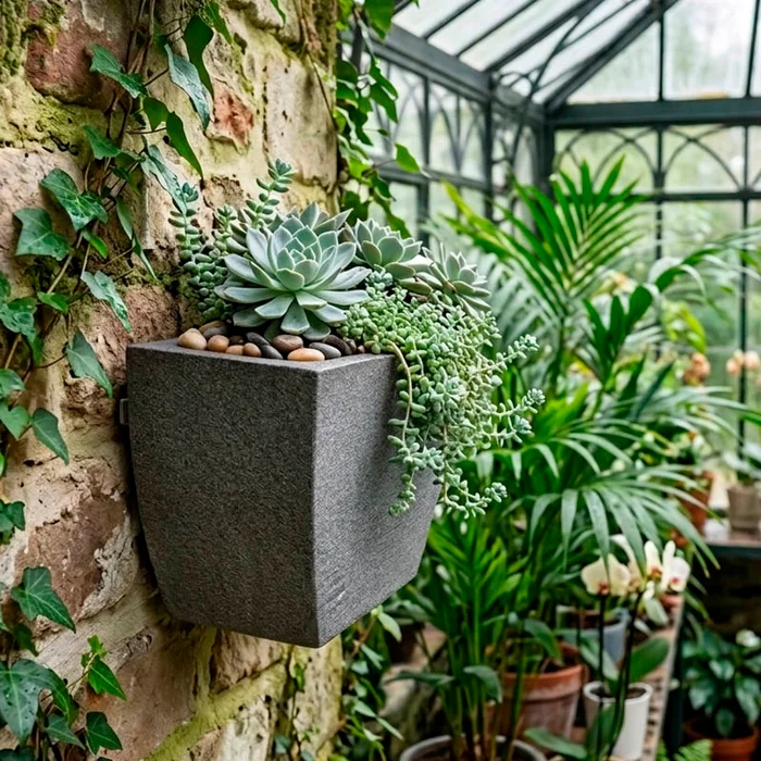 Jardinera de amurar 25cm en Gris - Macetas, Uruguay | Alta Gracia Deco, vista 8