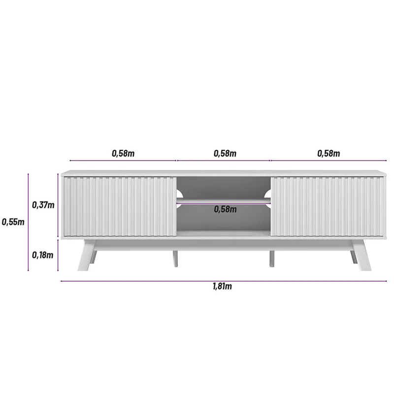 Rack para tv San Francisco 180cm con Listones de Madera en Madera natural - Muebles para TV, Uruguay | Balton, vista 7