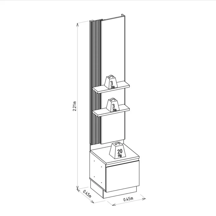 Modulo Lateral - Magnum 45CM con Led en Madera natural - Muebles para TV, Uruguay | Balton, vista 5