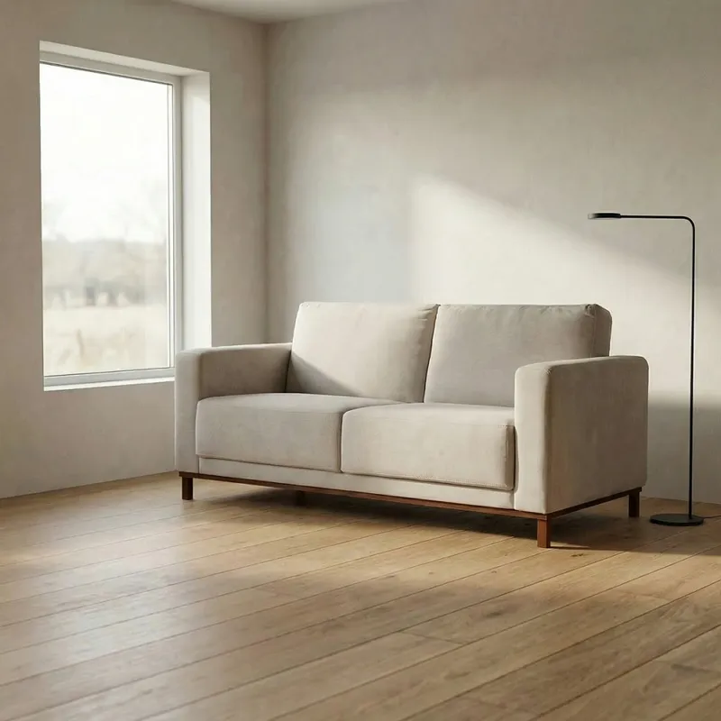 Sofá Barcelo - Tela Microfibra - 2 cuerpos - Kruger 02-152 (Beige) en Beige - Sillones y sofás, Uruguay | NYR