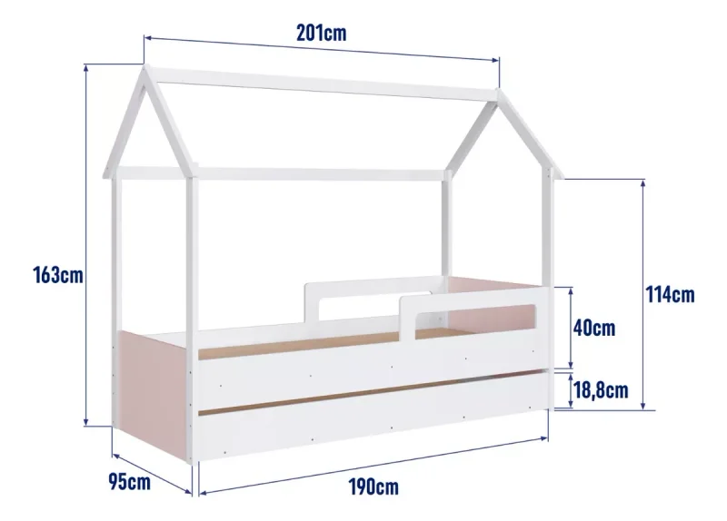 Cama Siena – con Marinera – Rosado en Blanco - Dormitorio, Uruguay | RM Muebles y Deco, vista 5
