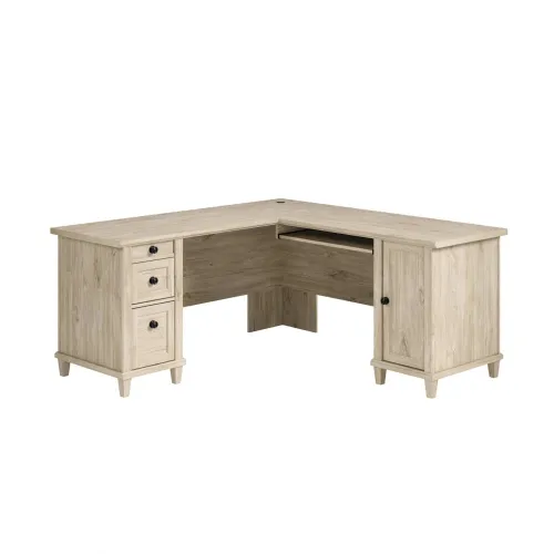 Escritorio Esquinero en L de Oficina con Cajones - Sauder - Linea Hamm en Madera natural - Escritorios y sillas de escritorio, Uruguay | Ecowood