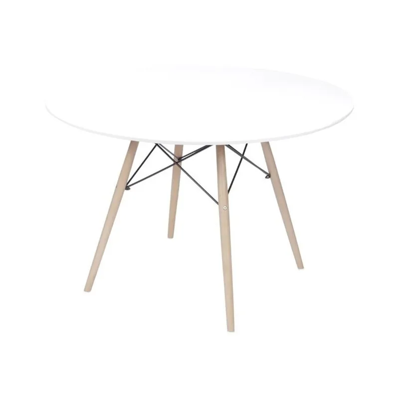 MESA EAMES DKR D110x73CM MDF Y MADERA BLANCO - Mesas de comedor, Uruguay | Decohogar