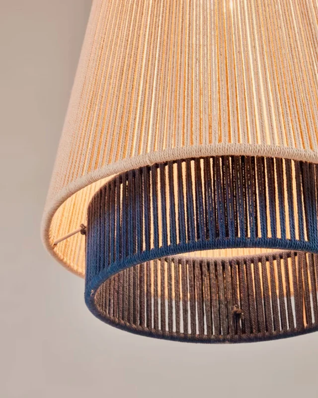 Lámpara de techo Yuvia - de algodón con acabado beige, azul y terracota en Multicolor - Lámparas colgantes, Uruguay | Kavehome, vista 3