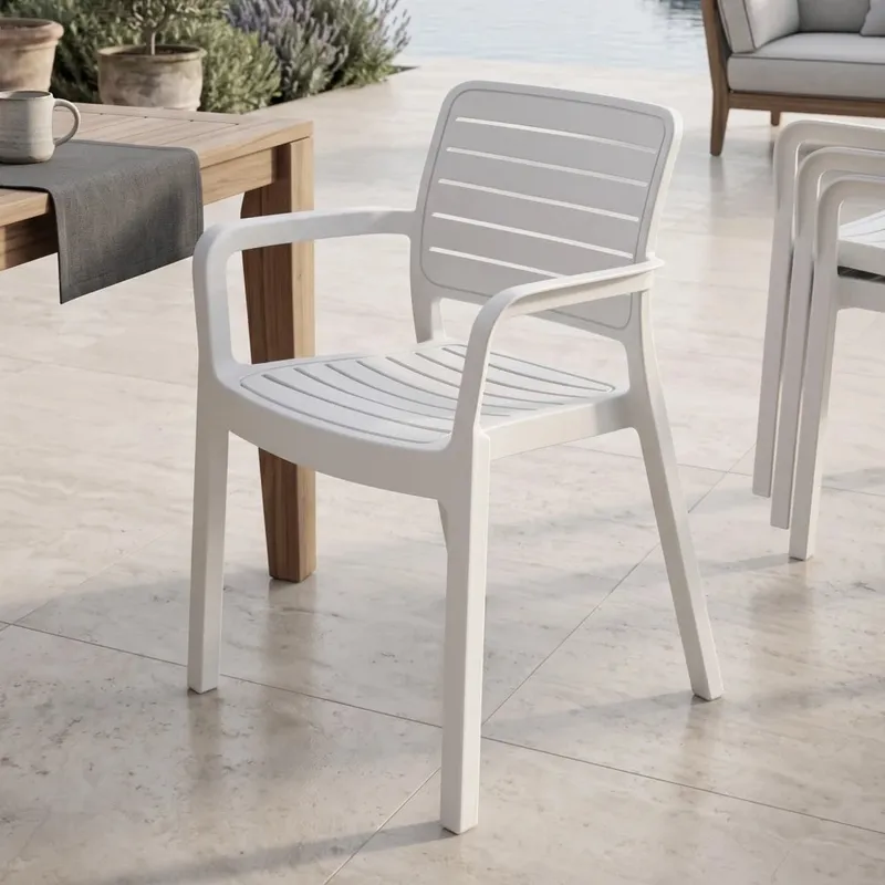 Silla de Exterior Miami - Blanco en Blanco - Sillas, Uruguay | Ecowood