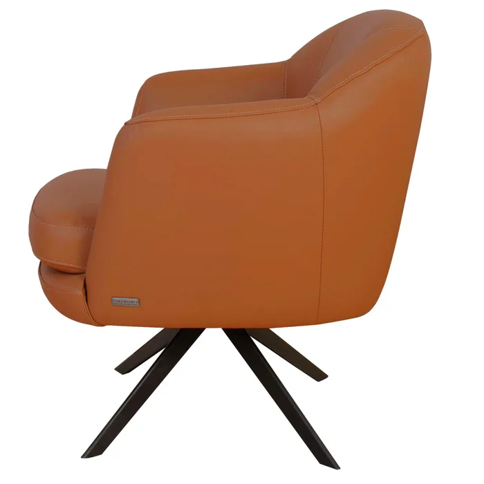 Butaca Giratoria 1 Cuerpo Cuero Marron 1004 Camel en Marrón - Sillones y sofás, Uruguay | Divino, vista 3
