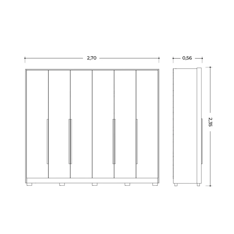 Ropero 6 puertas 6 Cajones - Deville - Línea FIT - Roperos y placares, Uruguay | Ecowood, vista 4