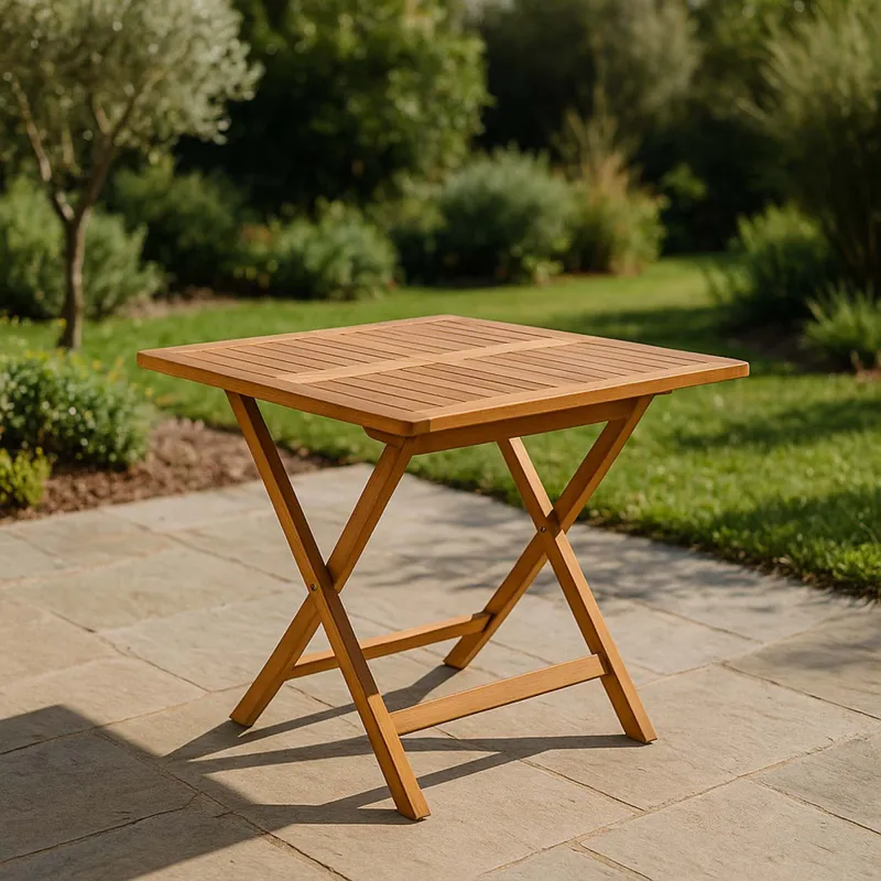 Mesa Exterior 80cm Teca Natural-beige Taki en Madera natural - Muebles para el exterior, Uruguay | Divino