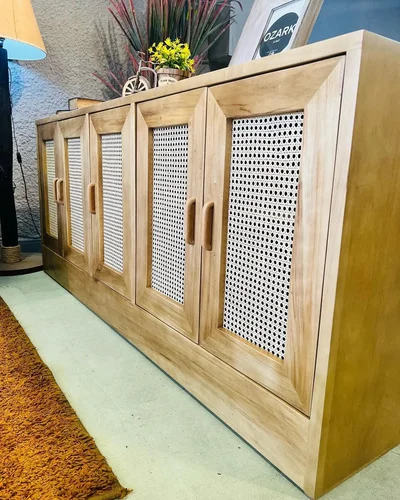 Aparador Bargueño Madera Maciza Esterilla 180x85x38 - Ozark A Eleccion en Madera natural - Aparadores y recibidores, Uruguay | Ozark Home, vista 4