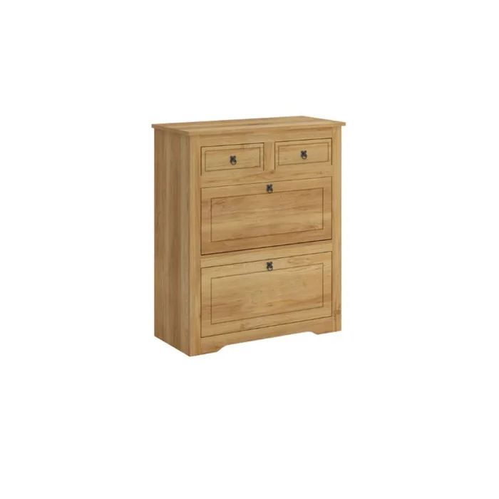 Comoda Zapatera Madera Maciza Linea Mexicana Oscura Oscura Comoda Zapatera Madera Maciza Linea Monterrey - Natural en Natural - Cómodas, Uruguay | Ecowood, vista 2
