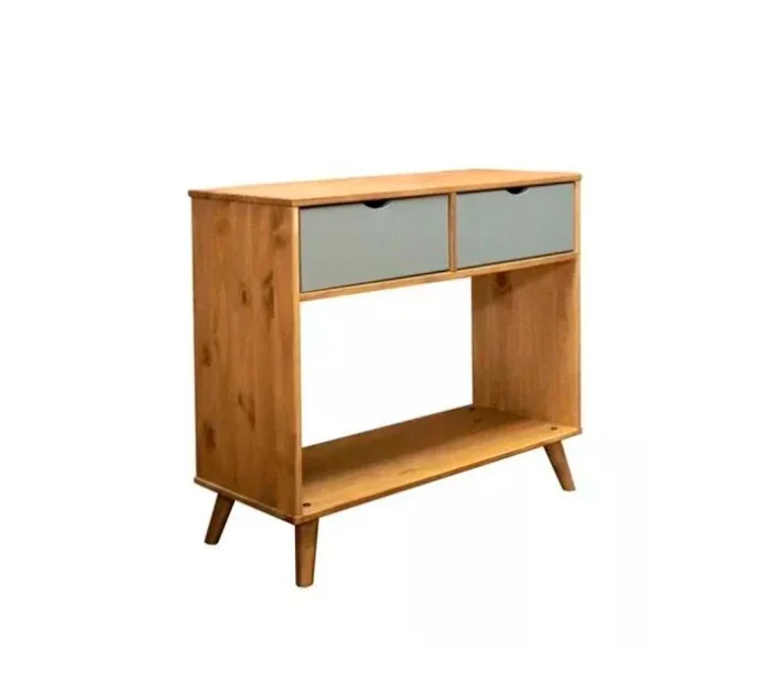 Aparador Mesa De Arrime 2 Cajones - Línea Berlín - Gris en Gris - Muebles para TV, Uruguay | Ecowood