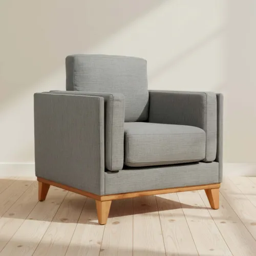 Butaca Tela-y-madera Gris Luxor Premium Gris Osc en Gris - Sillones y sofás, Uruguay | Divino