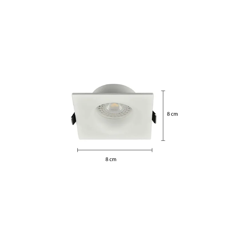 Aro Empotrable Fijo Cuadrado Blanco Mate Montana en Blanco - Lámparas colgantes, Uruguay | Serlux, vista 4