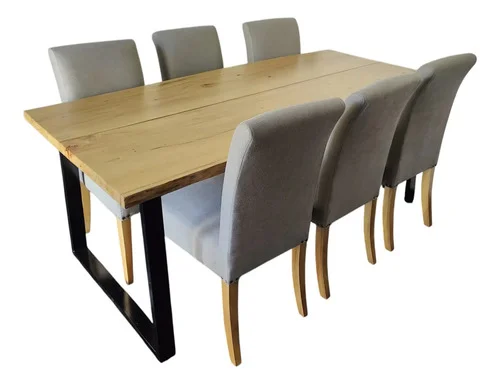 Juego Comedor Industrial 180x90 6 Sillas Vestir Ozark A Eleccion en Multicolor - Mesas de comedor, Uruguay | Ozark Home, vista 2