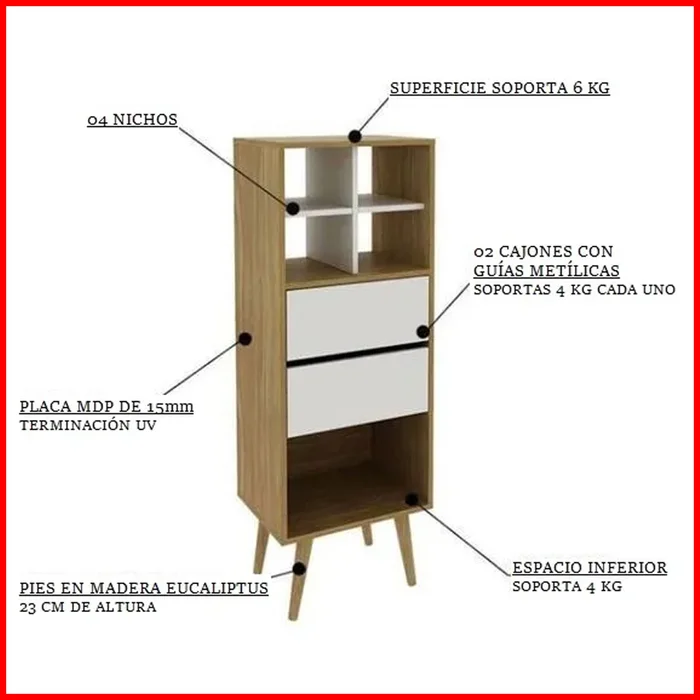 Repisa estante Vintage – E1716 - Aparadores y recibidores, Uruguay | Punto Unión, vista 2