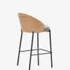 Taburete Eamy de chenilla gris claro chapado en fresno acabado natural y metal negro 65 cm en Gris - Butacas, banquetas y puffs, Uruguay | Kavehome, vista 8 de 9