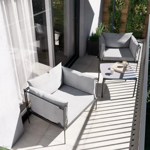 Juego living acero Levo gris oscuro en Gris - Muebles para el exterior, Uruguay | Naterial Uruguay