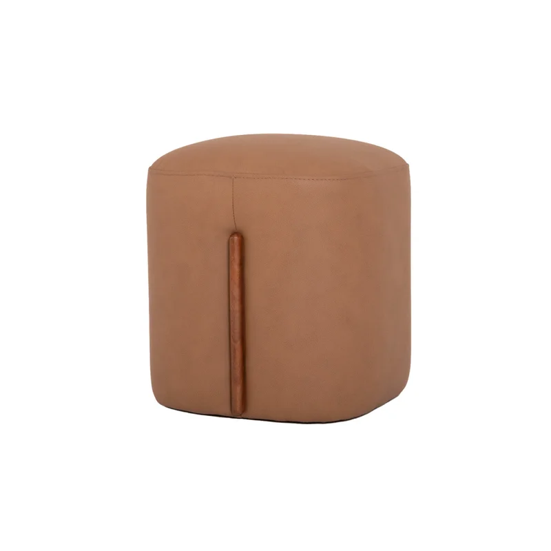 Puff Cuero-100-natural Marron Malta Tostado en Marrón - Sillones y sofás, Uruguay | Divino, vista 3