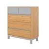 Cómoda 5 Cajones - Madera Maciza Pino/Gris - Square en Multicolor - Cómodas, Uruguay | Rústico Hogar, vista 1 de 4