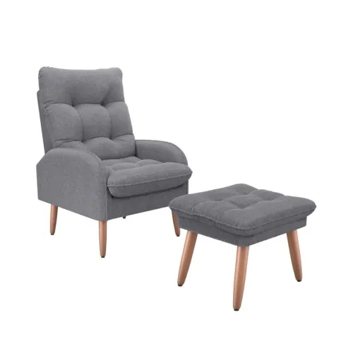 Kit Poltrona + Puff Relax - Gris en Gris - Sillones y sofás, Uruguay | Ecowood