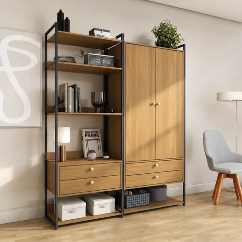 Combo Closet Abierto Modular P48 y P49 - Linea Industrial - Roperos y placares, Uruguay | Balton