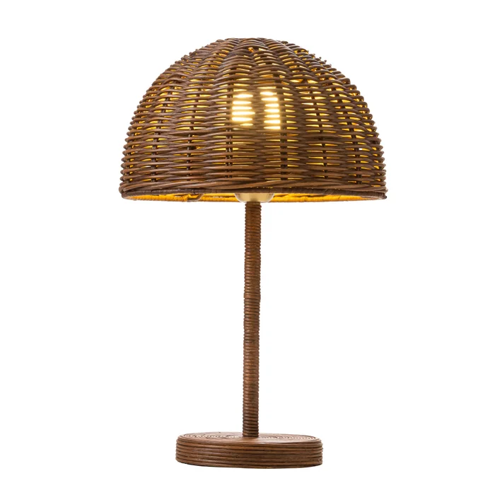 Lámpara De Mesa Dome, Marrón Mimbre Rx76gdbgdb en Marrón - Lámparas de mesa, Uruguay | Divino, vista 2