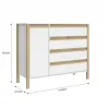Comoda Combinado Madera 1P, 4C Blanco/Miel - Cómodas, Uruguay | Que Sal Muebleria, vista 3 de 5