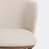 Taburete Ciselia chenilla beige y patas de madera maciza fresno acabado tono nogal FSC Mix Credit 65cm en Beige - Butacas, banquetas y puffs, Uruguay | Kavehome, vista 4 de 8