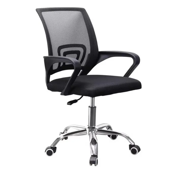 Silla De Escritorio Mallada Con Soporte Lumbar Negra en Negro - Escritorios y sillas de escritorio, Uruguay | Unilux, vista 3