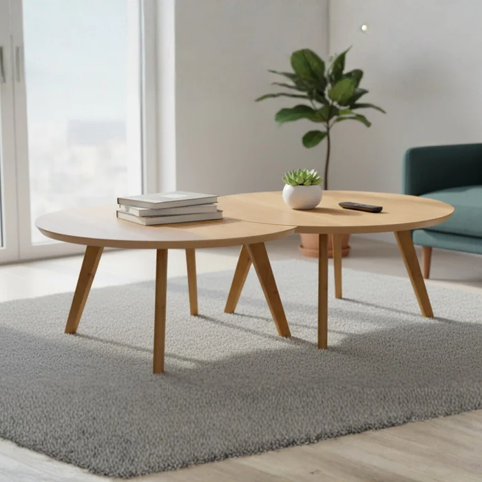 Mesa de Centro Classic - Luna - Conjunto - Línea Manhattan - Natural en Madera natural - Mesas de living, Uruguay | Rústico Hogar