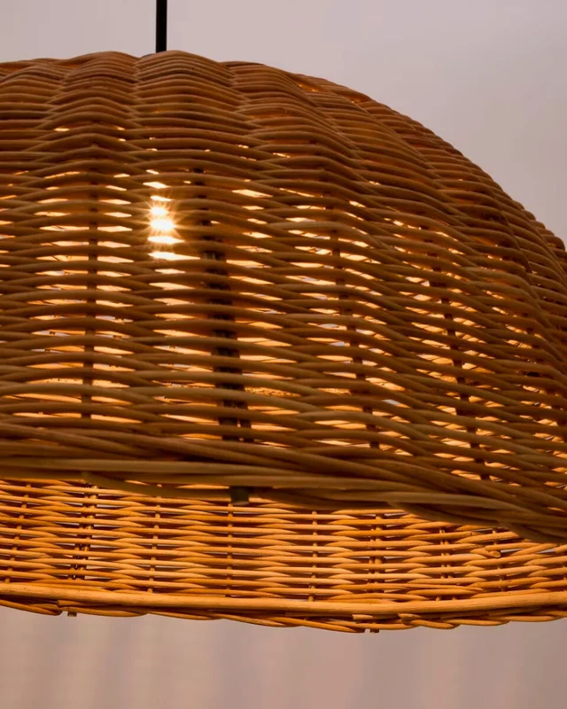 Pantalla para lámpara de techo Jornets de ratán con acabado natural Ø 80 cm en Madera natural - Muebles para el exterior, Uruguay | Kavehome, vista 3