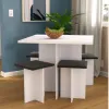 Conjunto de mesa y 4 banquetas Nogal/Negro en Negro - Mesas de comedor, Uruguay | Que Sal Muebleria, vista 5 de 9