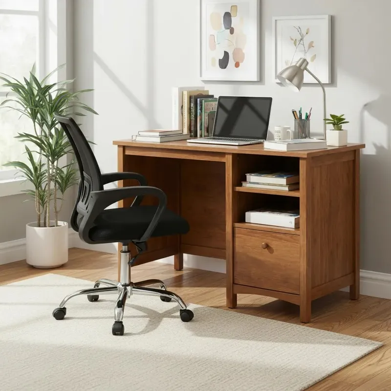 Combo Escritorio + Silla de Oficina - Union Plain en Marrón - Escritorios, Uruguay | Rústico Hogar