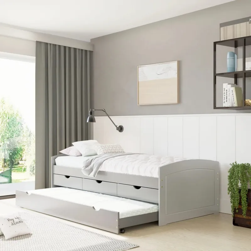 Cama Marinera Madera Maciza Con Cajones - Max - Gris en Gris - Dormitorio, Uruguay | Ecowood