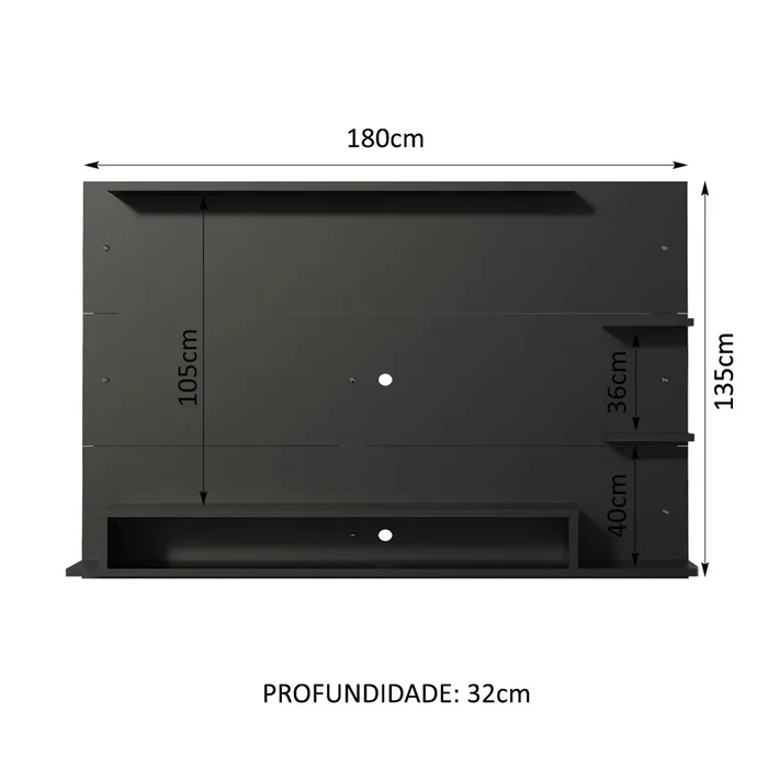 Panel TV con estante hasta 60 Pulgadas en Blanco - Muebles para TV, Uruguay | Balton, vista 17