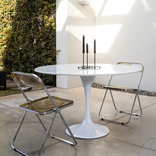 Mesa Tulip - 120cm - Mármol en Blanco - Mesas de living, Uruguay | Walnut