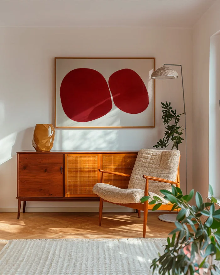 Abstractos Neutros - Red en Rojo - Láminas, Uruguay | La Cuadrería, vista 2