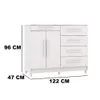 Comoda 5 Cajones 2 Puertas Moderna Con Estante 100% Mdp - Cómodas, Uruguay | Muebles Express, vista 3 de 4