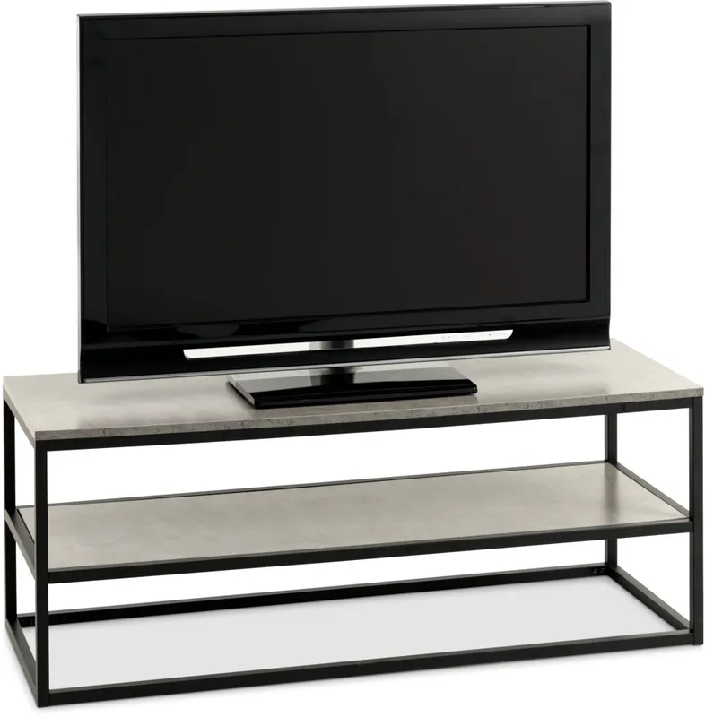 Mueble TV DOKKEDAL 1 estante hormigón/negro en Negro - Muebles para TV, Uruguay | JYSK